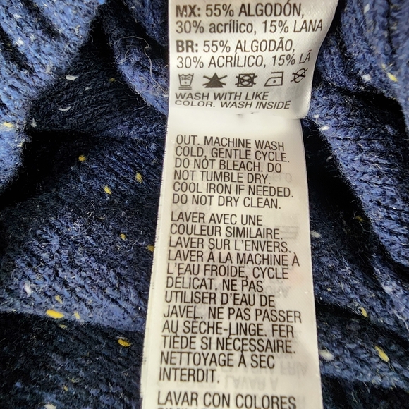 Quicksilver Cotton Wool Crewneck Pullover Sweater Speckled Yarn Navy Size Large - Picture 14 of 15